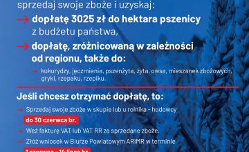 Minister rolnictwa apeluje: Rolniku! Sprzedaj swoje zboże przed żniwami i uzyskaj dopłatę